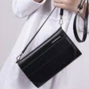 NWOT Christopher Kon Trifold Black Crossbody Leather Bag.